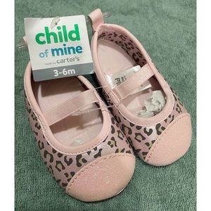 Pink sparkly cheetah flats